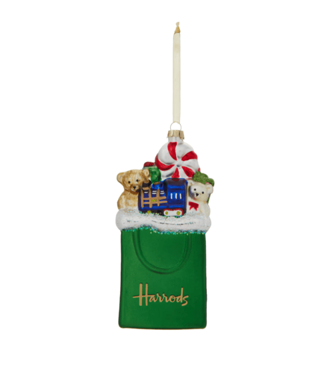 Green shopping bag ornament