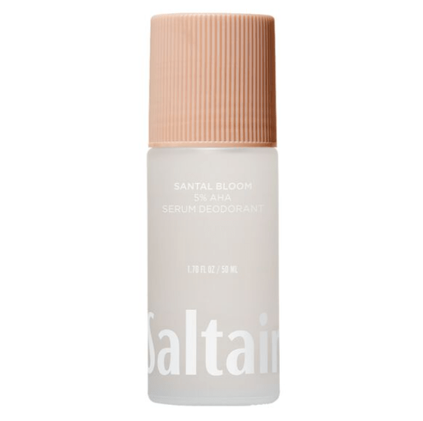 Bottle of deodrant with beige cap
