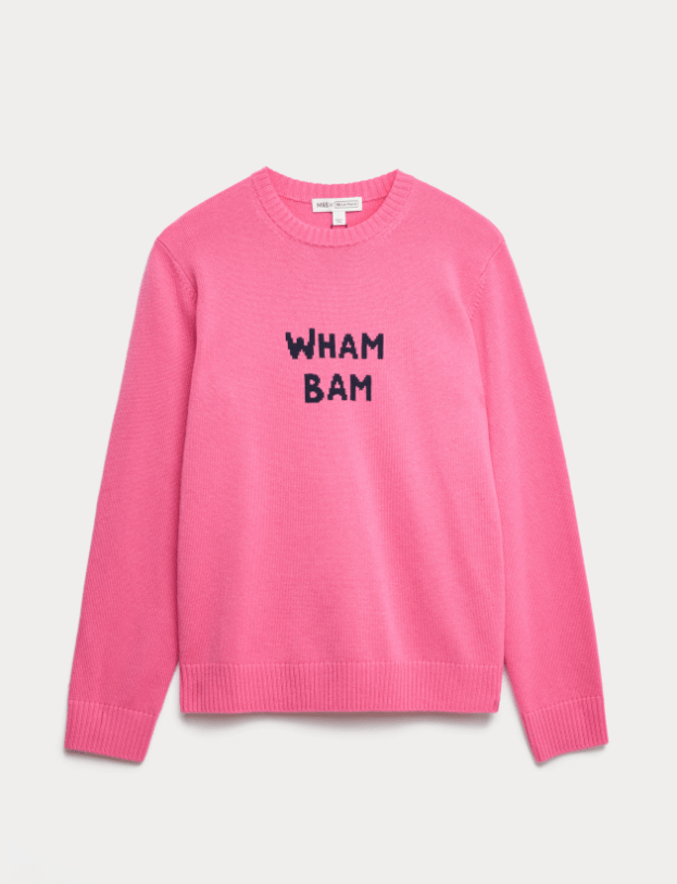 Pink slogan sweater