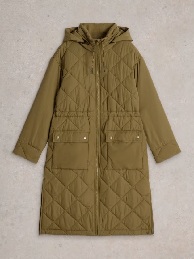 Flat image of Lorena Quilted Coat from White Stuff