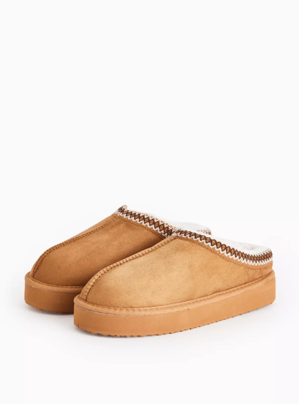 Pair of Tan Stitch Detail Platform Slippers from TU at Sainsbury's
