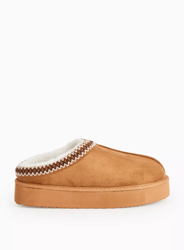 Tan Stitch Detail Platform Slippers from TU at Sainsbury's