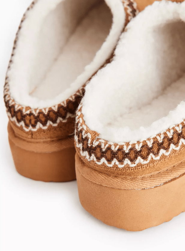 Inside Tan Stitch Detail Platform Slippers from TU at Sainsbury's