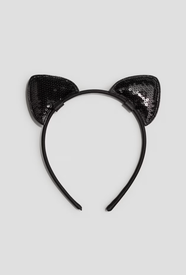Black hairband with sequin ears