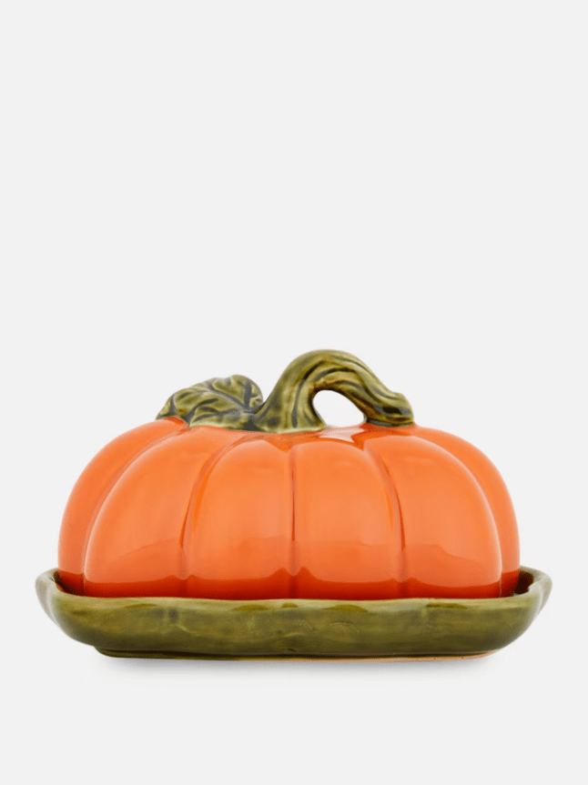 Pumpkin shaped butter dish