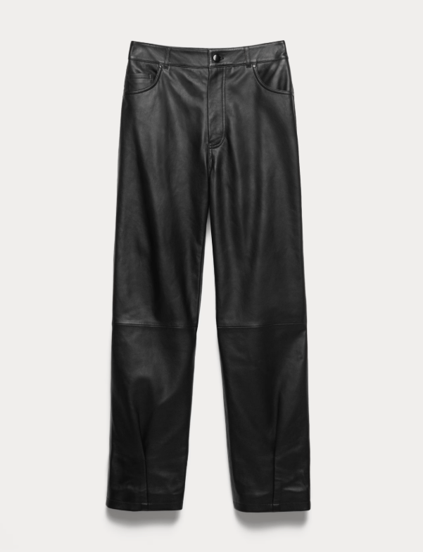 Black leather trousers