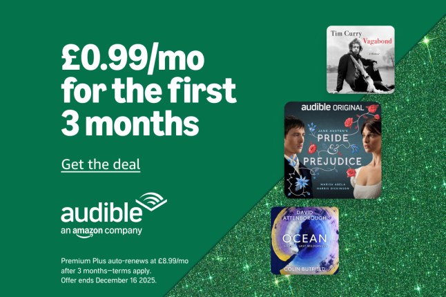 Graphics on Amazon Audible offer