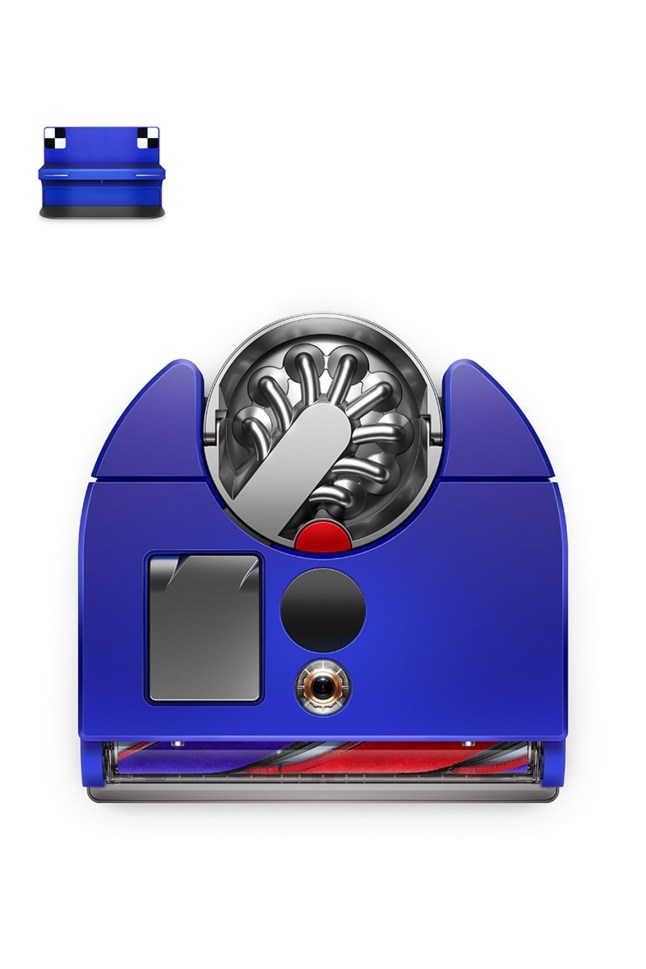 Blue robot vacuum cleaner