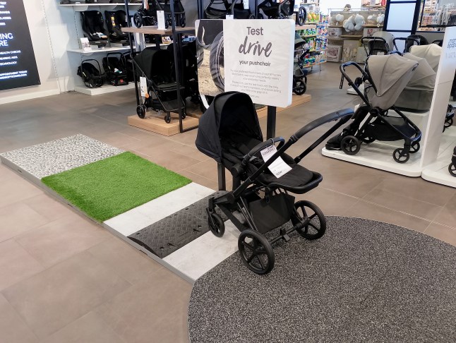 Buggy test drive at M&S Cheshire Oaks
