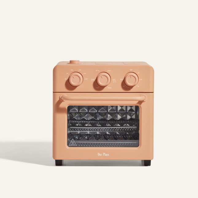Peach coloured mini oven