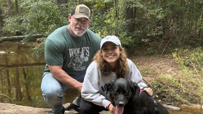 PIC FROM Kennedy News/@han.anh.kd (PICTURED: HANNAH DICKSON, 23, WITH HER BOYFRIEND, CHRIS WILLINGHAM, 57, AND DOG, SAILOR MAY) A 23-year-old woman keeps dating older men as lads her age are too 'childish' - despite her boyfriend being constantly mistaken for her dad due to a 34-YEAR AGE GAP. Hannah Dickson had seen 57-year-old Chris Willingham around her gym for a couple of years before hiring him as her personal trainer in February 2025. As they spent more time together and began having long chats during workouts that they dubbed 'therapy sessions', they quickly fell for one another. DISCLAIMER: While Kennedy News and Media uses its best endeavours to establish the copyright and authenticity of all pictures supplied, it accepts no liability for any damage, loss or legal action caused by the use of images supplied and the publication of images is solely at your discretion. SEE KENNEDY NEWS COPY - 0161 697 4266