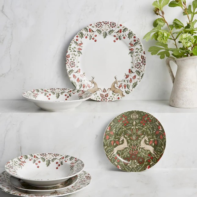 White festive plates