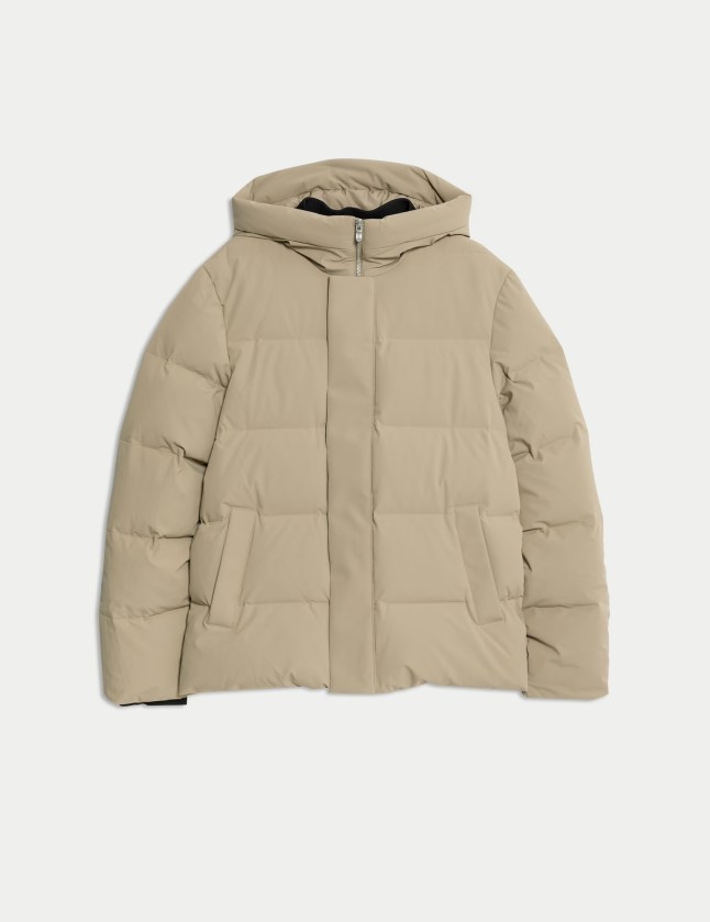 Stone coloured puffa jacket