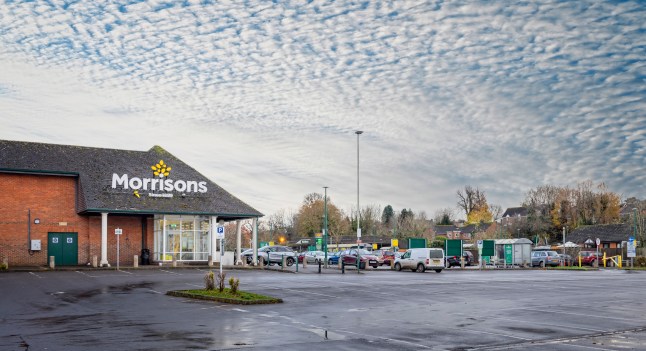 Morrisons store and car park in Warminster, Wiltshire, UK.