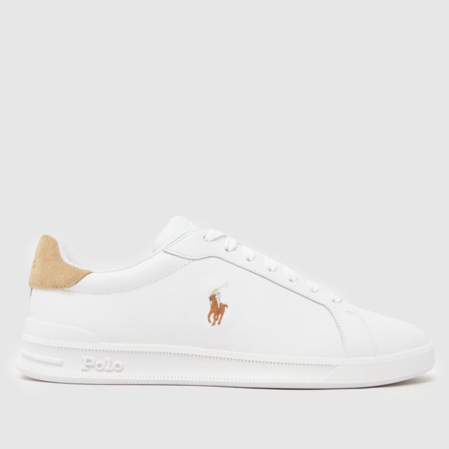 White trainers with gold pony detail