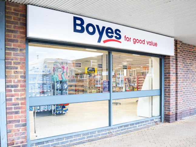 A photo of a Boyes sign