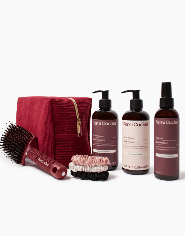 Hair products including gift bag and brush