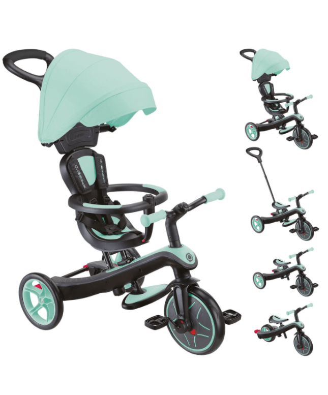 Black and mint-coloured trike