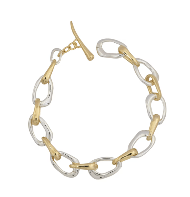 Gold and silver link bracelet