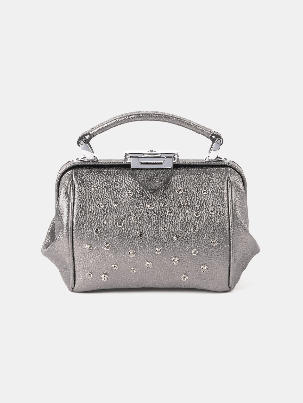 Silver bag with studding