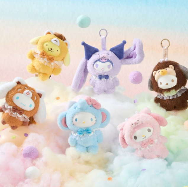 Mini plush characters in bright colours