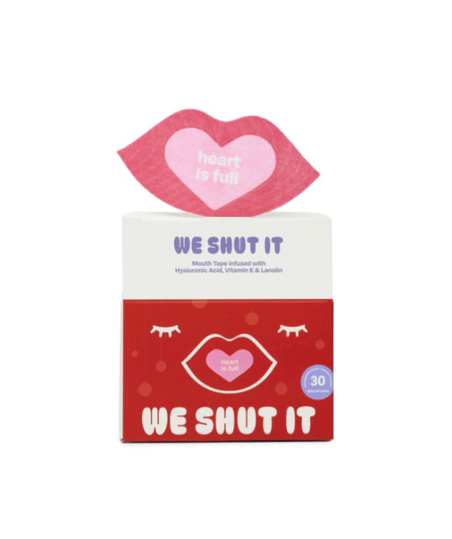 Red lip-shaped sticker