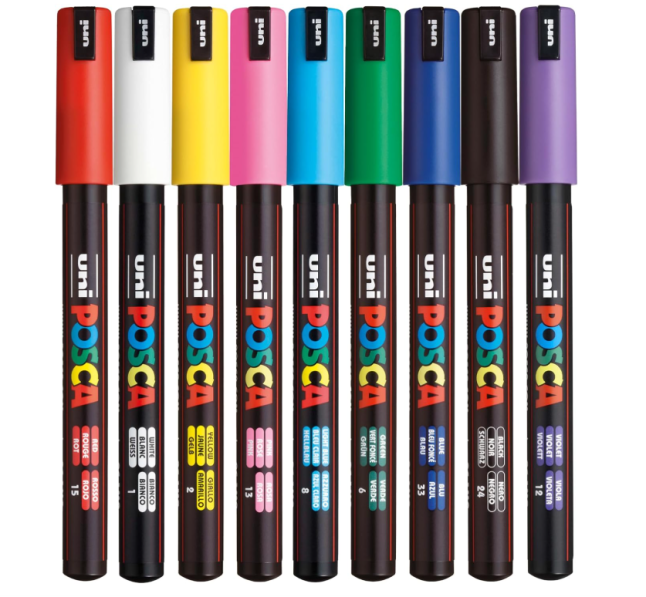 Set of colourful pens