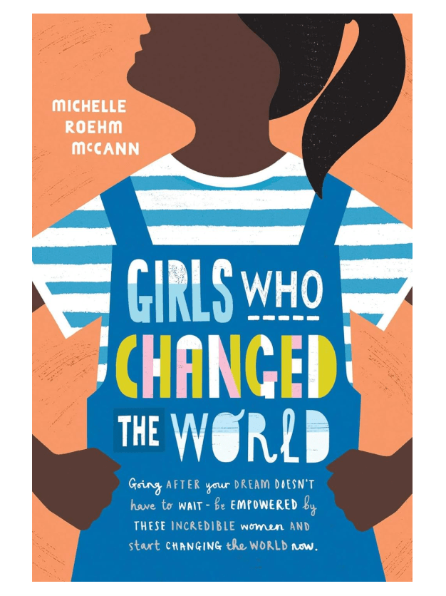 Cartoon image of a girl, on the front cover of a book