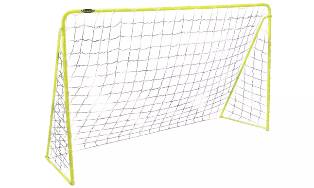 Goal with net and yellow posts