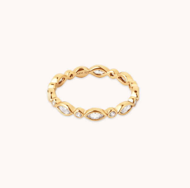 Image of Navette Crystal Band Ring in Gold from Astrid & Miyu