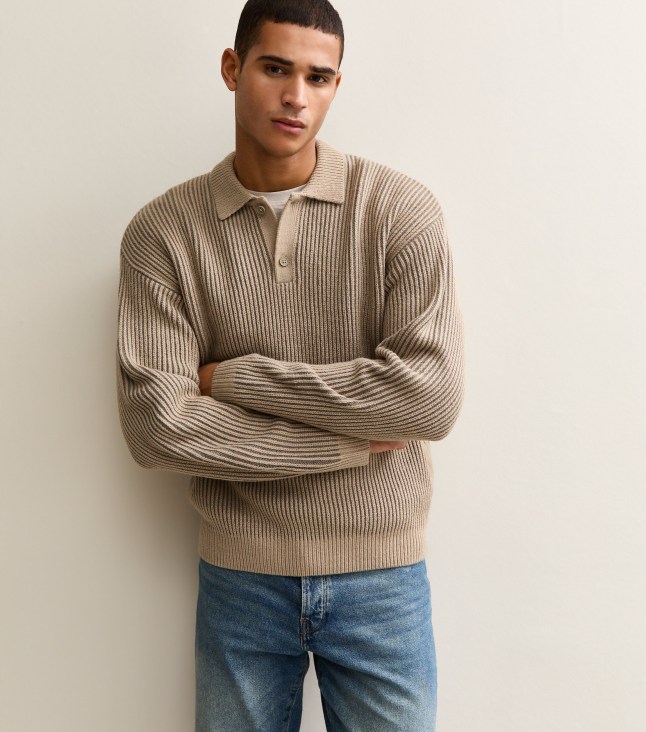 Male wears beige jumper