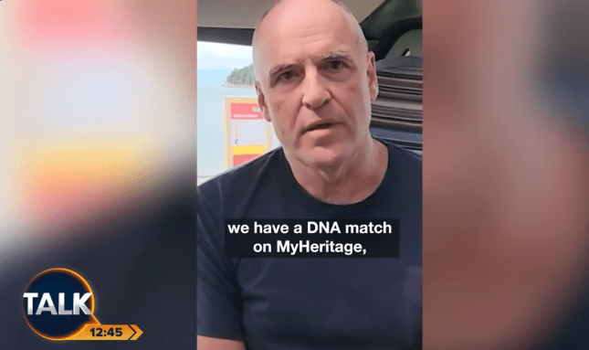 Male talking to camera about DNA results