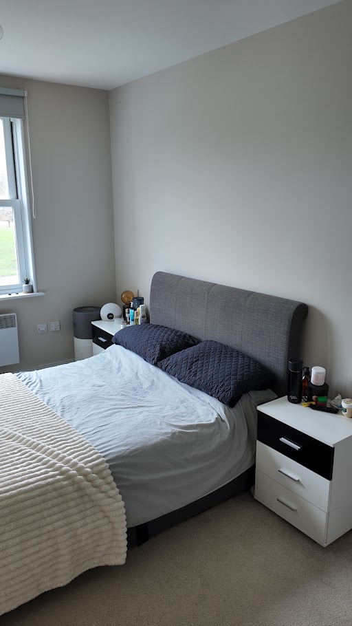 Bedroom space inside Scott Da Silva-Wells's flat