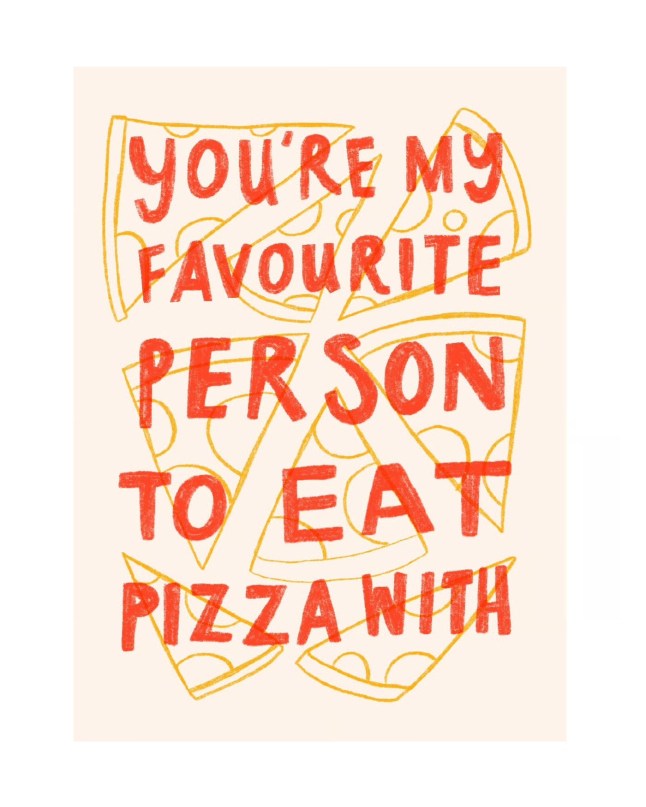 Pizza valentine's day card