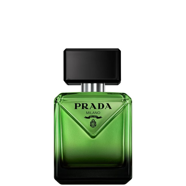 Green bottle of fragrance