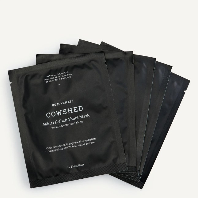 Black packets of sheet masks