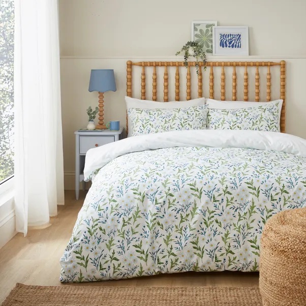 Blue floral bedding