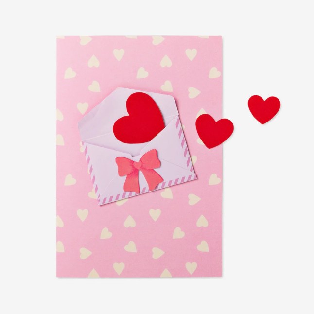 Pink Greetings Card with Mini Envelope