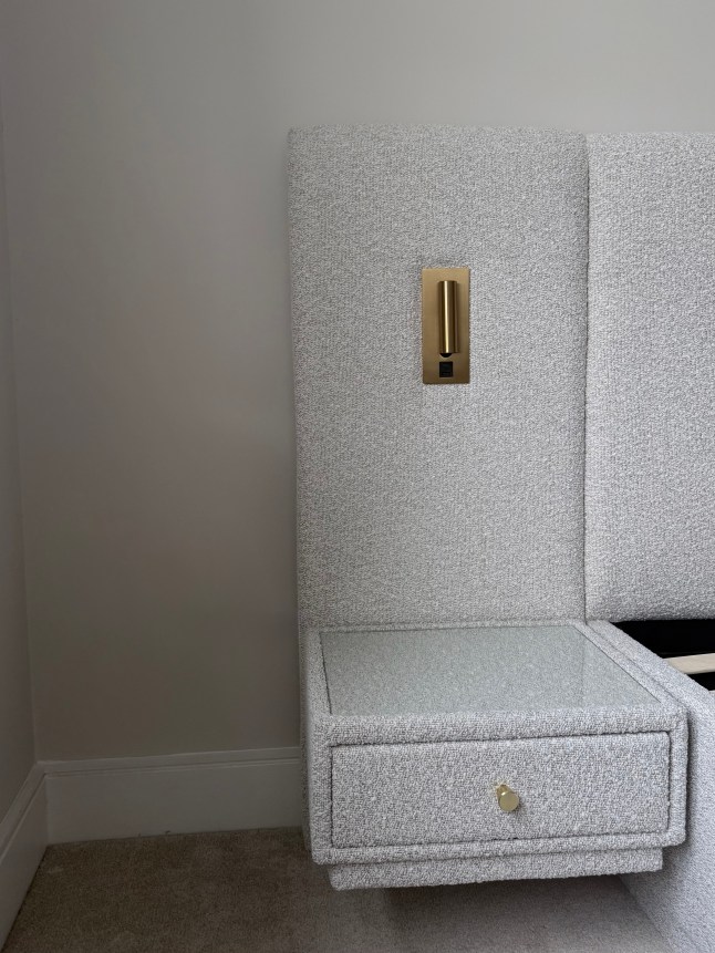 Side drawer from Dunelm Oversized Ottoman Hotel Bed Frame, Boucle