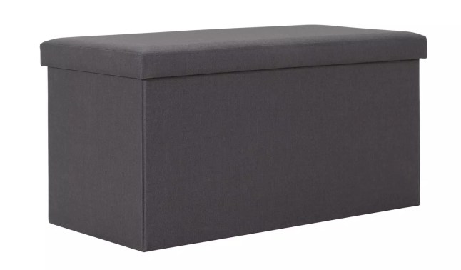 Grey storage ottoman
