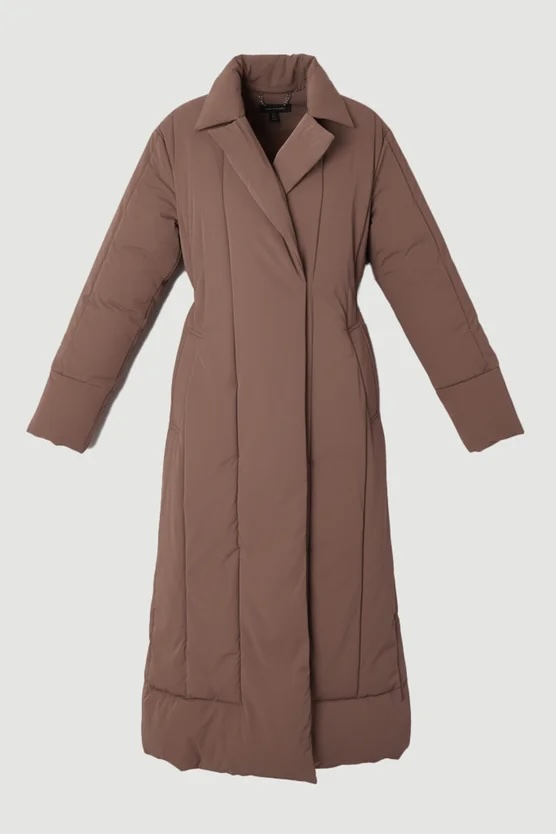 Belted brown puffa jacket