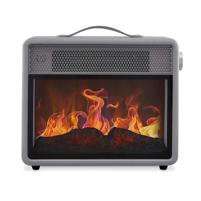 Portable heater with faux flames