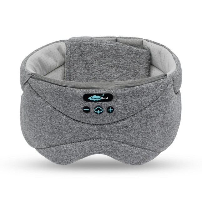 Grey eye mask with buttons and external functions