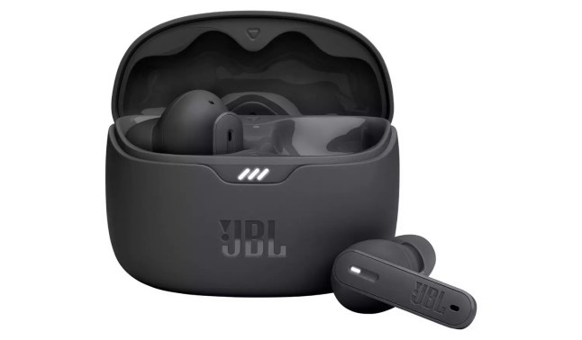 Black earphones in small case