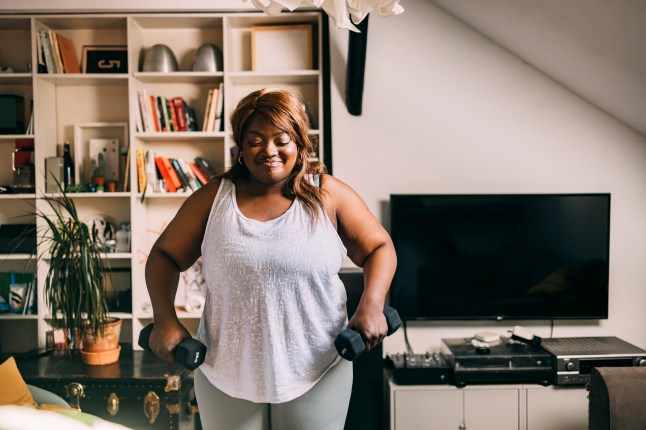 Woman Exercising At Home