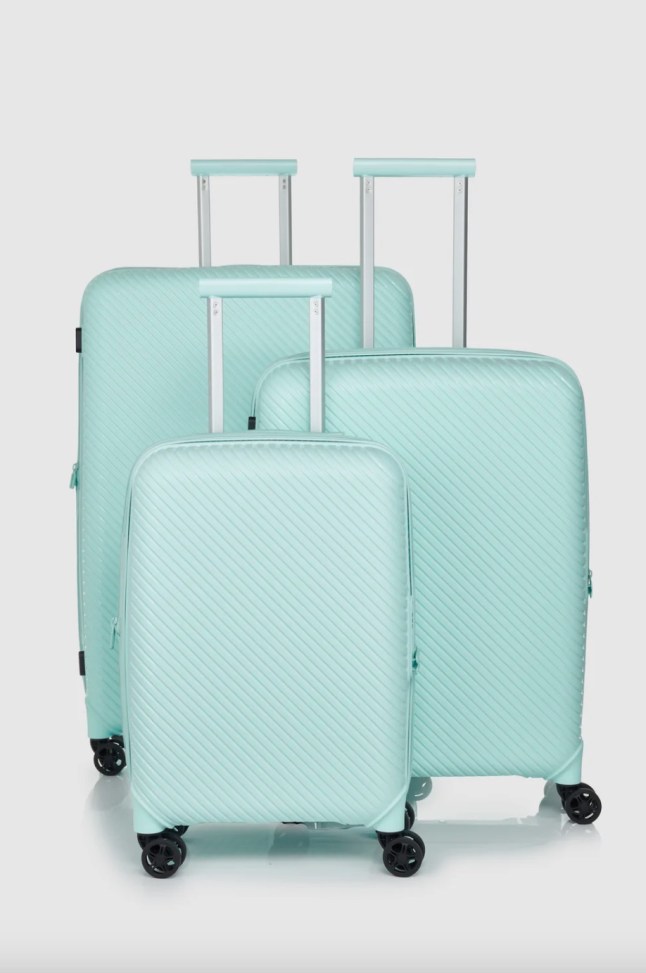 Mint coloured suitcases