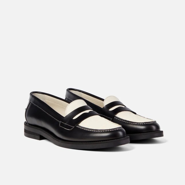 Black and white loafer