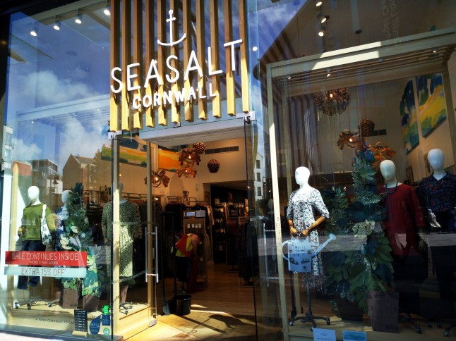 Cardiff, UK: August 19, 2019: Seasalt Cornwall was founded in 1981 when the Chadwick family bought General Clothing Stores in Penzance and began selling more fashionable clothing items.