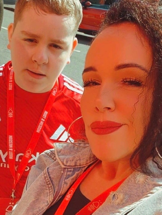 Martine Purdy and son Franki.