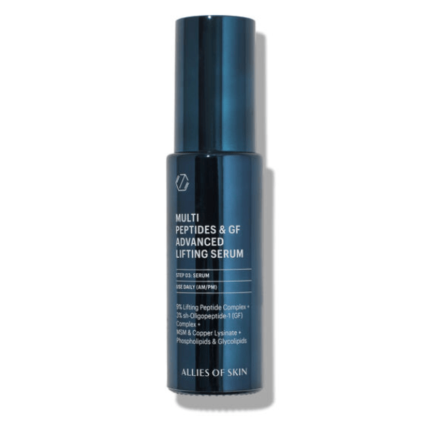 Blue bottle of skincare